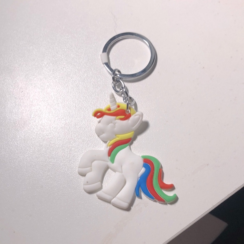 Rainbow colored key chain